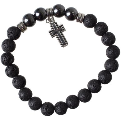 Утварь и подарки Четки-браслет 22 зерен из искусственного камня с крестом