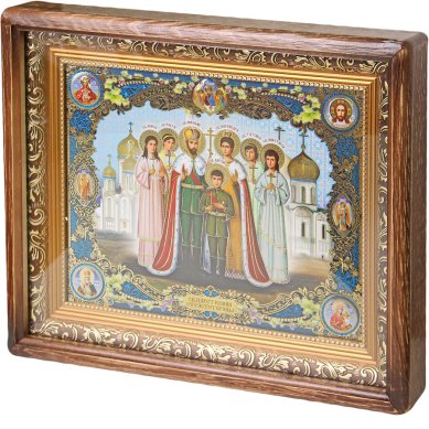 Иконы Царственные мученики, икона в киоте (27,5 х 33 см)