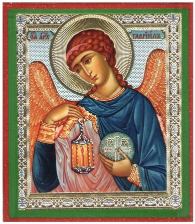 Иконы Гавриил архангел, икона  литография на дереве (6 х 7 см)