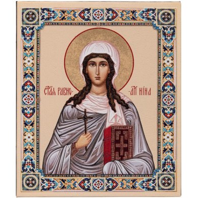 Иконы Нина святая равноапостольная, икона настольная на подставке (13 х 15,5 см)
