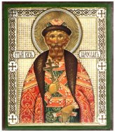 Иконы Ярослав Муромский благоверный князь икона на дереве (6 х 7 см)