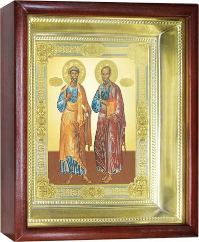 Иконы Петр и Павел апостолы, икона в киоте аналойная, 170 х 210 мм