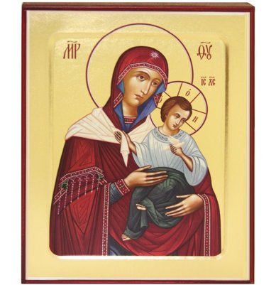 Иконы Царьградская икона Божией Матери (Спасо-Елеазаровская) на дереве (12,5 х 16 см)