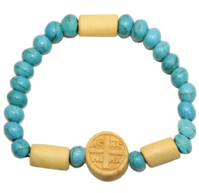 Утварь и подарки Четки-браслет 20-22 бусины на резинке, освящено на мощах св. Гавриила в монастыре Самтавро
