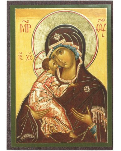 Иконы Владимирская икона Божией Матери на МДФ (6,3 х 9 см)