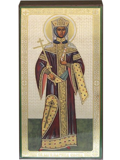 Иконы Святая равноапостольная царица Елена, икона 13х25 см, Тиль