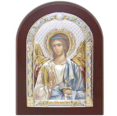 Иконы Ангел Хранитель икона в серебряном окладе, ручная работа (12,5 х 16,5 см)