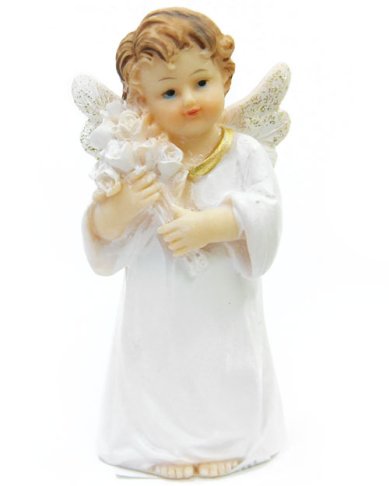 Утварь и подарки Фигурка ангела с цветами, высота 11 см
