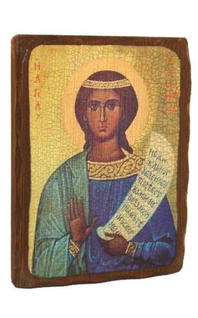 Иконы Глафира Амассийская, икона на дереве под старину (18х24 см)
