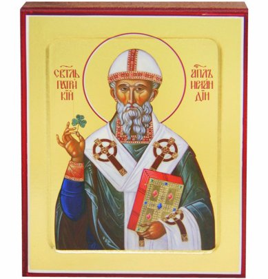 Иконы Патрикий епископ Ирландский святитель на дереве (12,5 х 16 см)