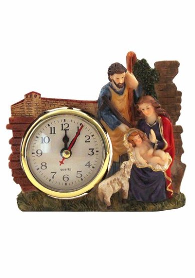 Утварь и подарки Рождественская композиция с часами «Святое Семейство»