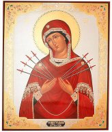 Иконы Семистрельная икона Божией Матери на оргалите (30 х 40 см, Софрино)