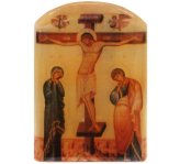 Иконы Икона настольная из селенита «Распятие с предстоящими» (4,5 х 6,5 см)