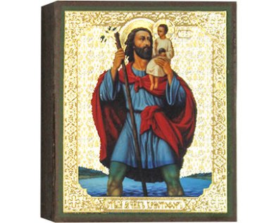 Иконы Святой мученик Христофор, икона 6 х 7 см