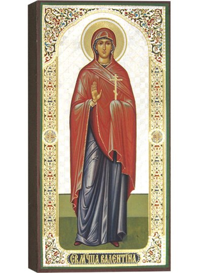 Иконы Валентина святая мученица икона на дереве (9 х 19 см)