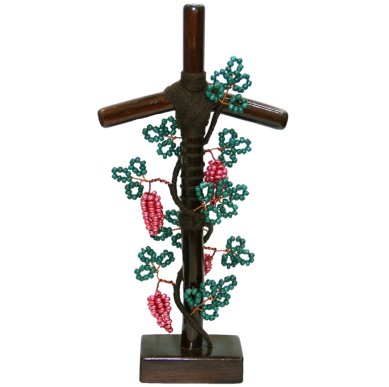 Утварь и подарки Крест святой Нины с лозой из бисера, на подставке