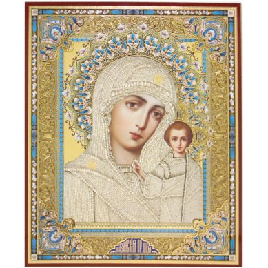 Иконы Казанская Божия Матерь икона на оргалите (18 х 22 см, Софрино)