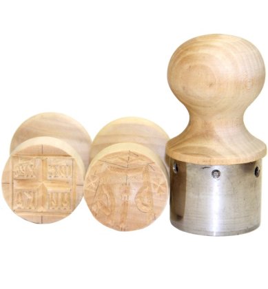 Утварь и подарки Набор для просфор из нарезки и 2 деревянных печатей «Агничной» и «Богородичной» (диаметр 4 см)