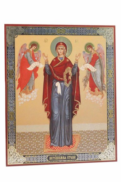 Иконы Нерушимая стена с предстоящими икона Божией Матери на оргалите (18х22 см, Софрино)