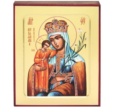Иконы Неувядаемый цвет икона Божией Матери на дереве (12,5 х 16 см)