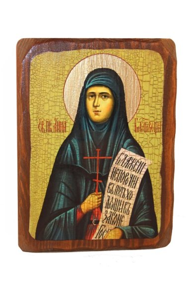 Иконы Анна Благовещенская, икона на дереве под старину (18х24 см)