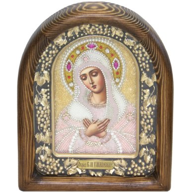 Иконы Умиление икона Божией Матери из бисера (18,5 х 23 см)