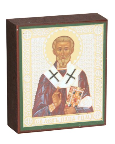 Иконы Лев епископ Римский икона литография на дереве (6 х 7 см)