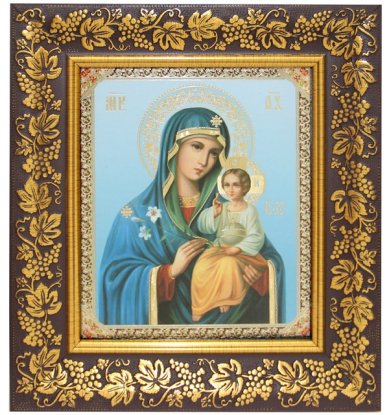 Иконы Неувядаемый цвет икона Божией Матери под стеклом (22 х 25 см)