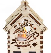 Утварь и подарки Фонарь рождественский со светодиодной свечой (колокольчики)