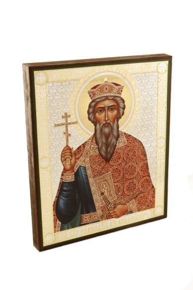 Иконы Владимир равноапостольный князь икона литография на дереве ( 17 х 21 см)