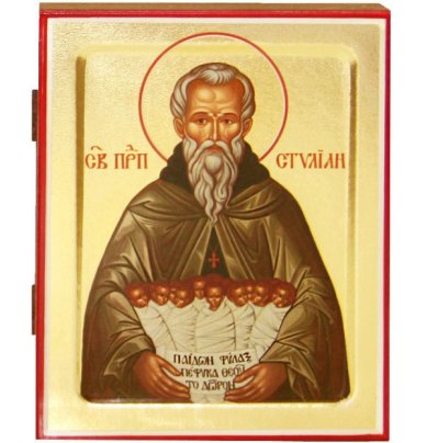 Иконы Стилиан Пафлагонский преподобный икона на дереве (12,5 х 16 см)