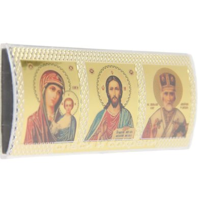 Иконы Икона автомобильная тройная, 12,5 х 5,5 см