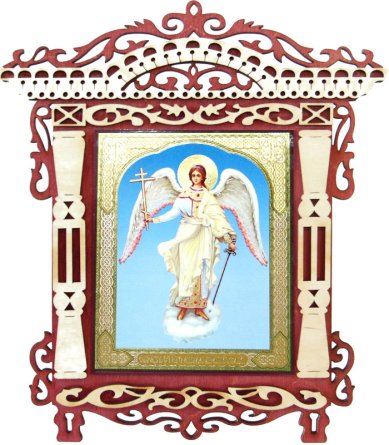 Иконы Ангел Хранитель, икона резная (фанера, литография)