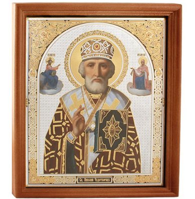 Иконы Николай Чудотворец с предстоящими икона (20 х 24 см, Софрино)