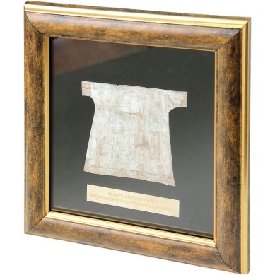 Утварь и подарки Копия Хитона Богородицы освящённая на Хитоне Божьей Матери. Благословение из г. Зугдиди (23 х 25 см, черный фон)