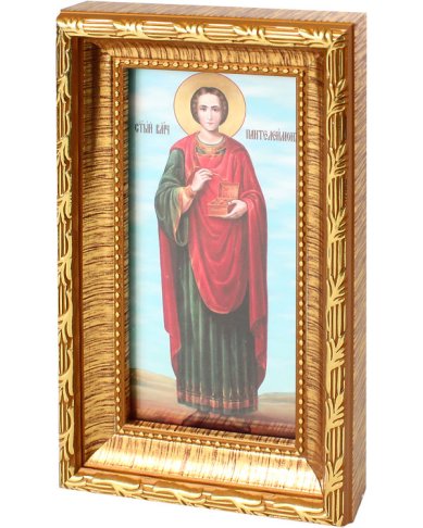 Иконы Пантелеимон Целитель, икона в багете 10х16,5 см