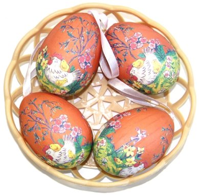 Утварь и подарки Пасхальный набор декоративных яиц в корзинке