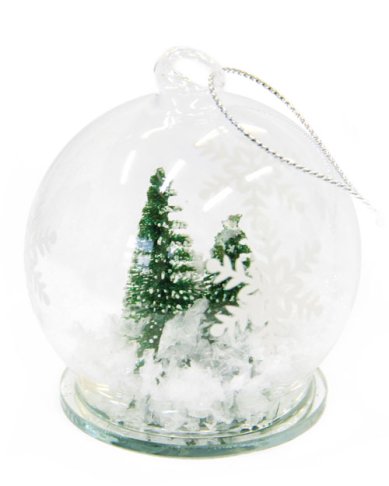 Утварь и подарки Рождественский сувенир «Шар с фигуркой» (зеленые ели)