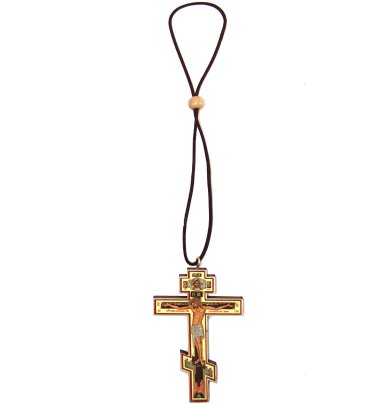 Утварь и подарки Крест деревянный на подвеске  для автомобиля (6,5 х 10,3 см)