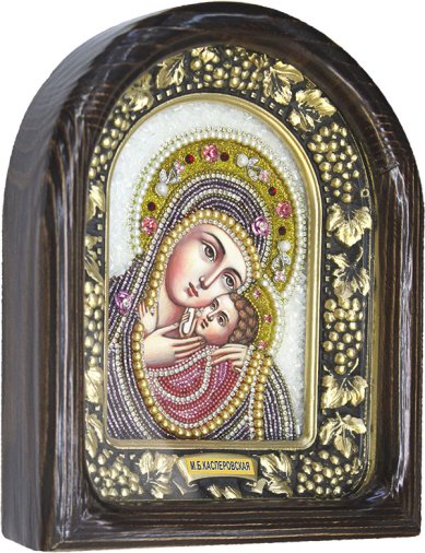 Иконы Касперовская икона Божией Матери из бисера 185 х 230 мм
