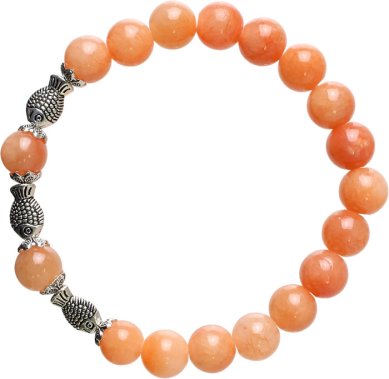 Утварь и подарки Четки-браслет 18-20 зерен из камня (с рыбками)