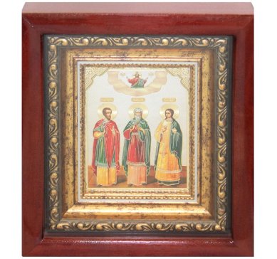 Иконы Гурий, Самон и Авив мученики икона  (16,5 х 19 см)