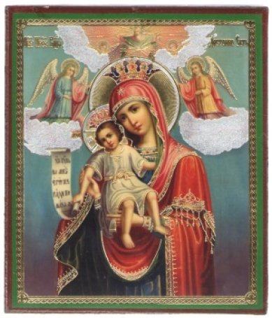 Иконы Достойно есть икона Божией Матери на дереве (9х10,5 см, Тиль)