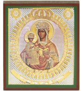 Иконы Леснинская икона Божией Матери, литография на дереве (6 х 7 см)
