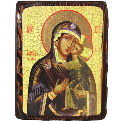 Иконы Толгская икона Божией Матери на дереве под старину (18 х 24 см)