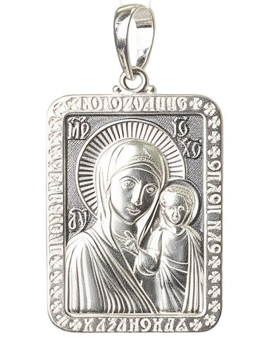 Ювелирные изделия Образок серебряный 925 Казанская частичное чернение