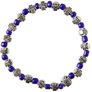 Утварь и подарки Браслет из бусин с крестиками фиолетовый