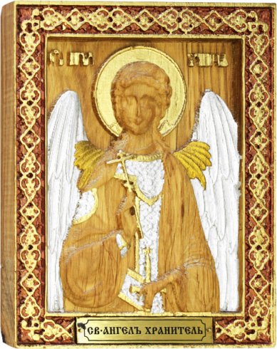 Иконы Ангел Хранитель, икона из дерева в подарочной упаковке, 13х16 см