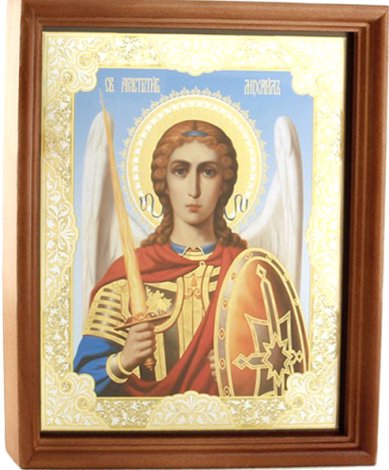 Иконы Михаил Архангел икона под стеклом (20 х 24 см, Софрино)