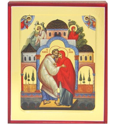 Иконы Иоаким и Анна святые праведные икона на дереве (12,5 х 16 см)